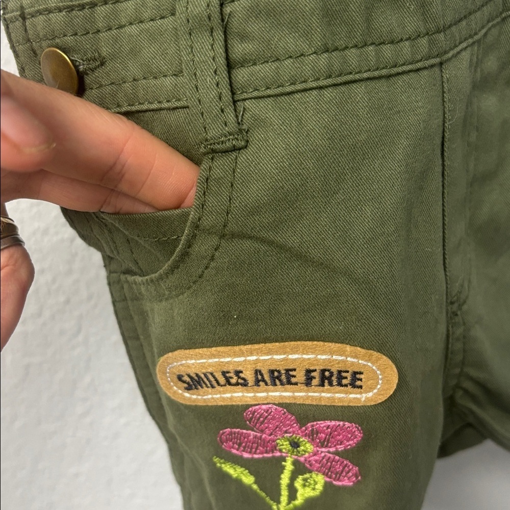 Little Lass OliveGrn 3T AdjustableOvershorts w Patches&Five Pockets,ExclntCndtn. - Picture 5 of 9